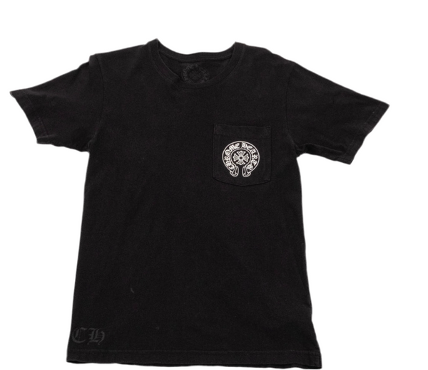 T-shirt Chrome Hearts logo fer à cheval poche noir