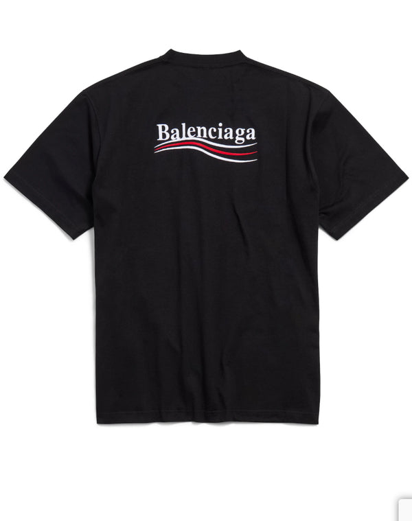 T-shirt Political Campaign Fit Large  Noir Balenciaga