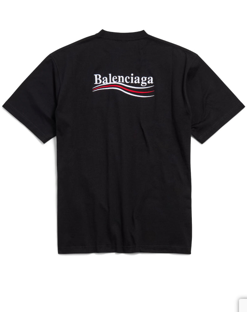 T-shirt Political Campaign Fit Large  Noir Balenciaga