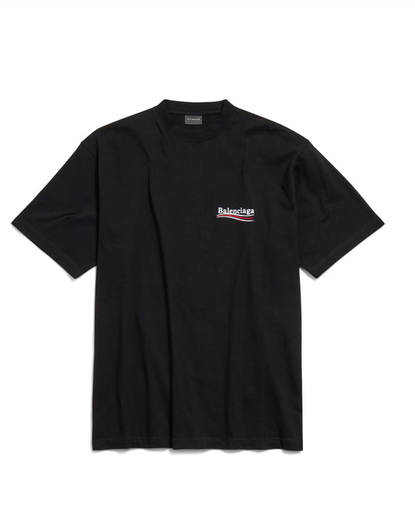 T-shirt Political Campaign Fit Large  Noir Balenciaga