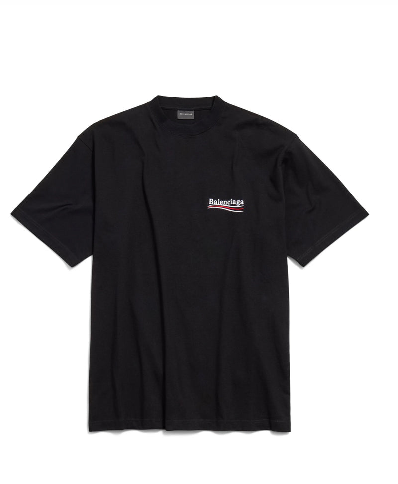 T-shirt Political Campaign Fit Large  Noir Balenciaga